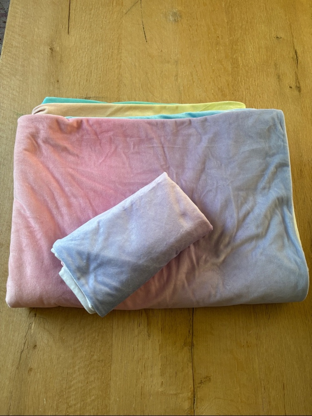 Pottery barns teen Twin bed Soft Ombre Plush Duvet and sham cover GUC